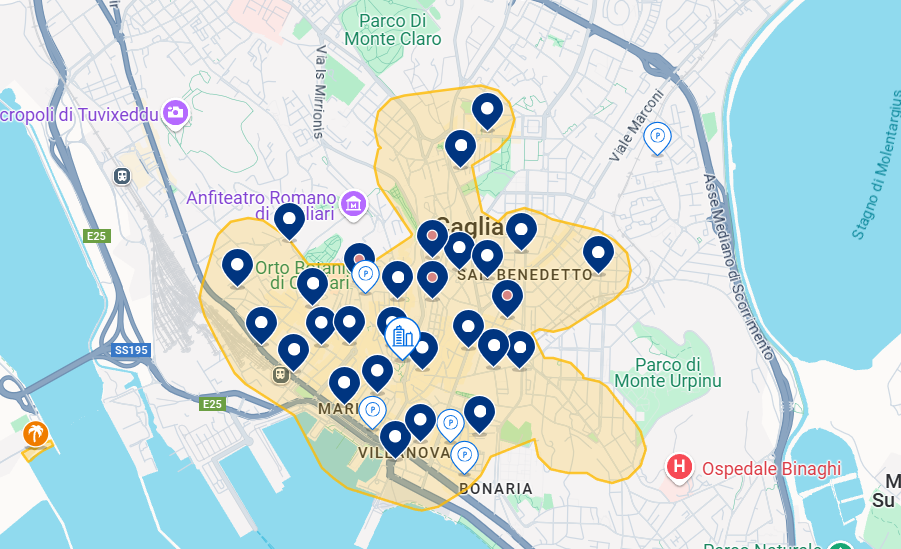 Mapa de Cagliari