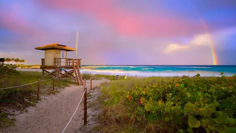 Paisagem da praia em Boca Raton