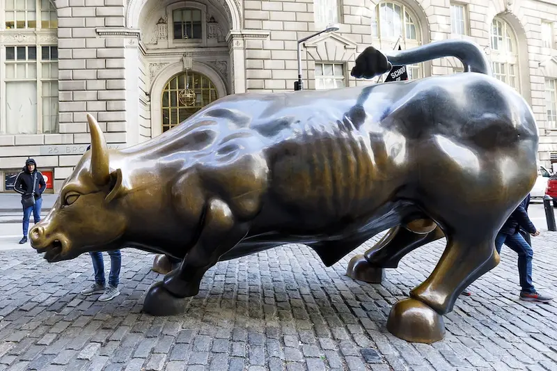 Estrutura da escultura do Touro de Wall Street em Nova York