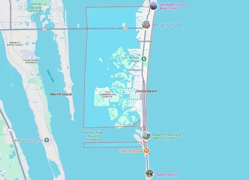 Mapa de Cocoa Beach