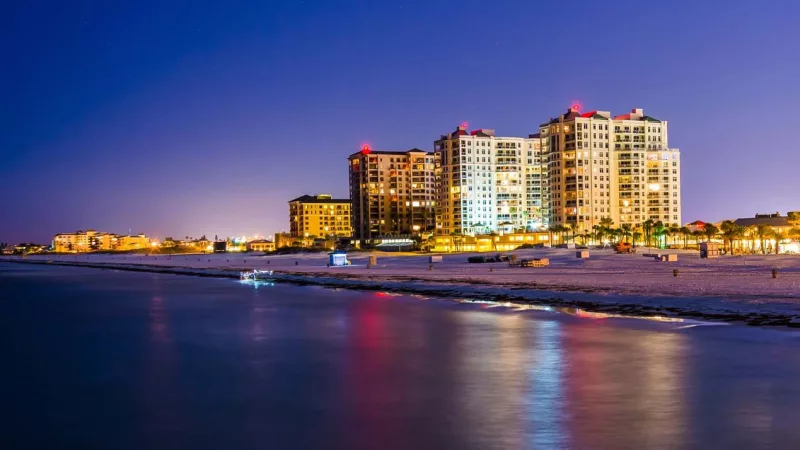 Paisagem de Clearwater à noite