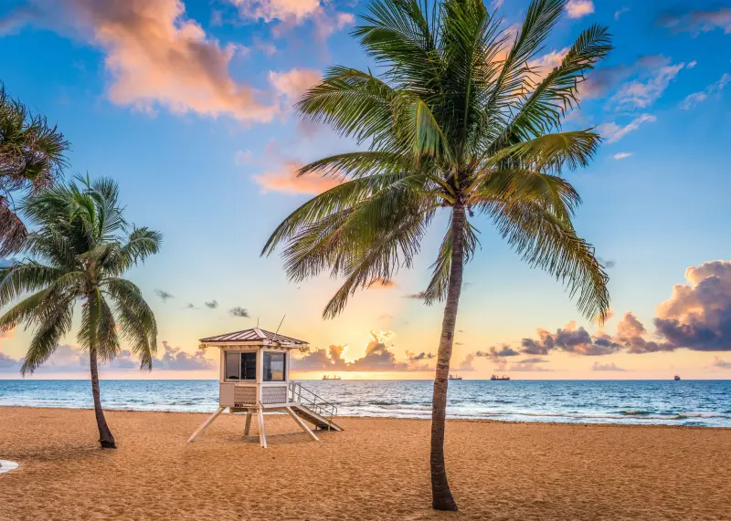 Paisagem da praia de Fort Lauderdale