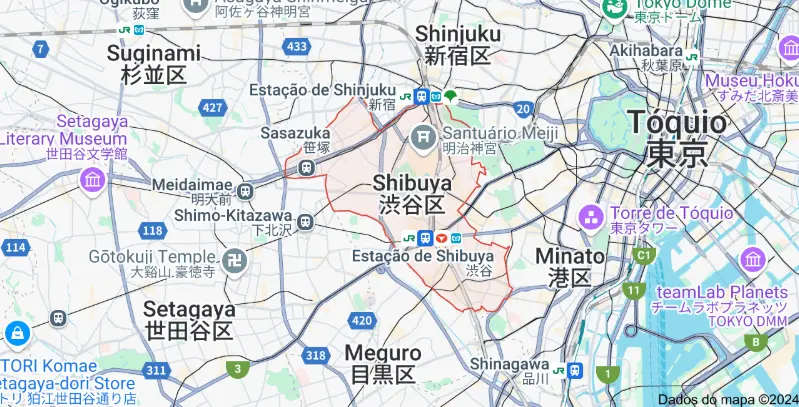 Mapa de Shibuya