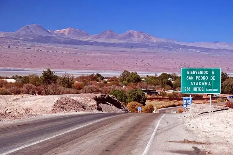 Placa de entrada de San Pedro de Atacama