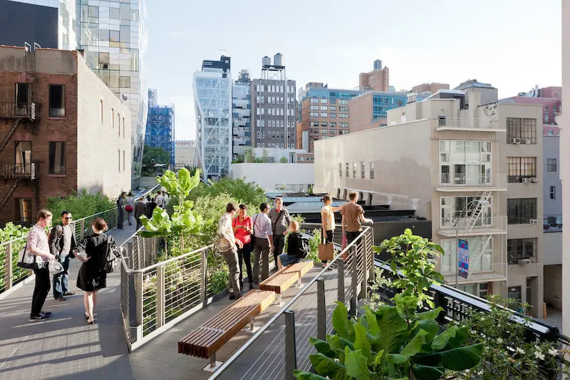 Vista do parque The High Line em Nova York