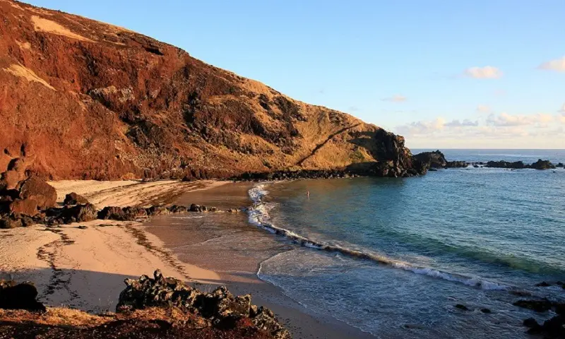 Praia Ovahe na Ilha de Páscoa