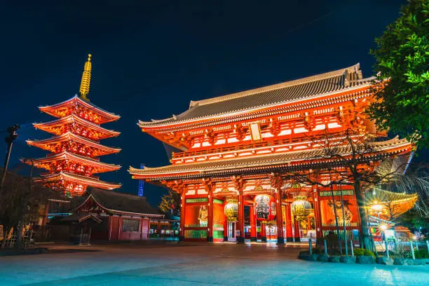 Templo Senso-ji de noite