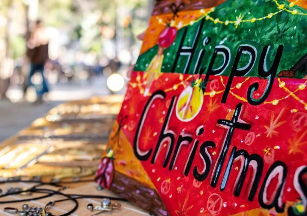 Natal no mercado Las Dalias em Ibiza