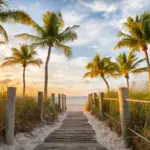 Entrada da praia em Key West