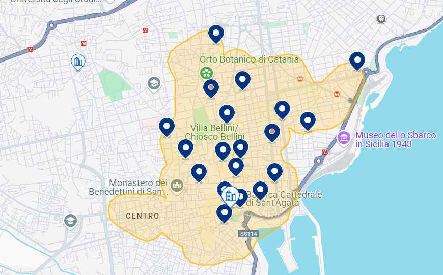 Mapa da Catania