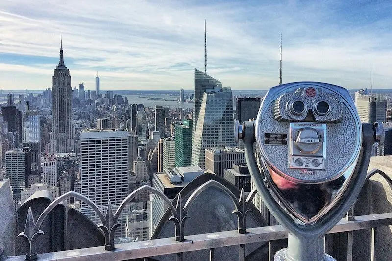 Plataforma de observação do observatório Top of The Rock em Nova York