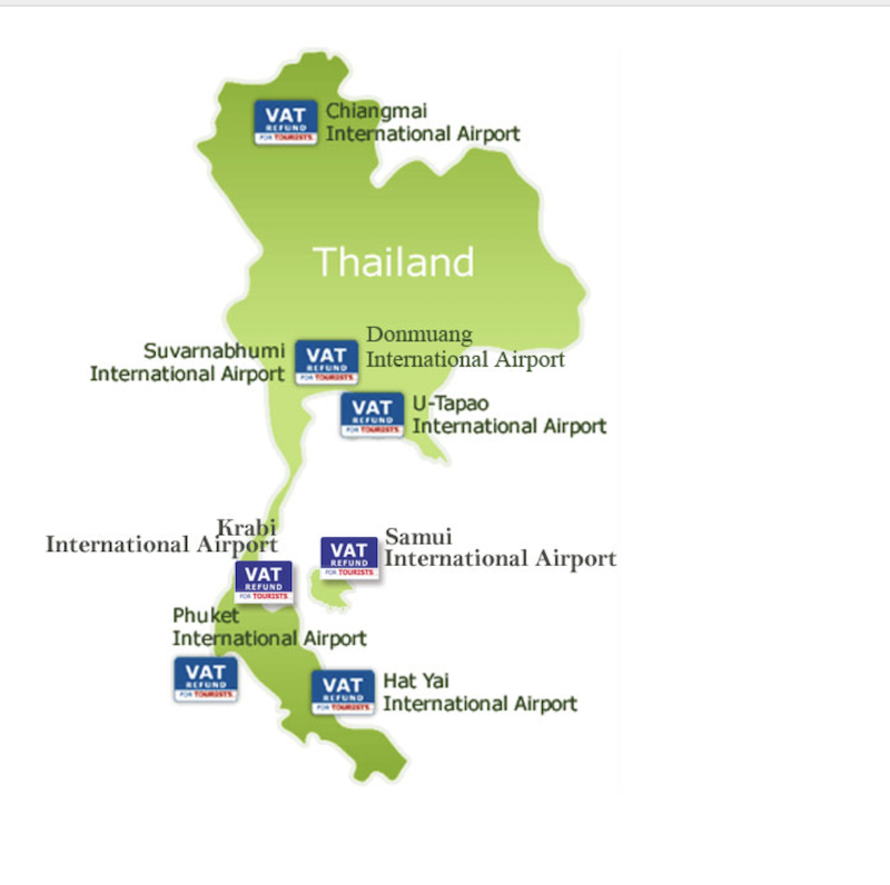 Oficinas da Tax Refund nos aeroportos da Tailândia