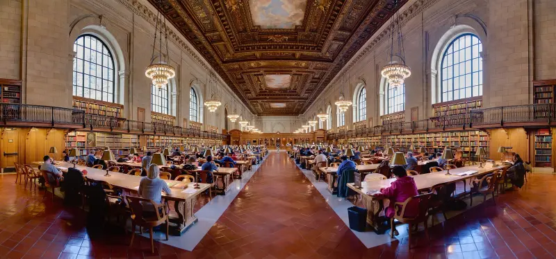 Sala de pesquisa na Biblioteca Pública de Nova York