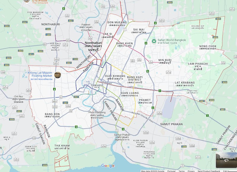 Mapa de Bangkok