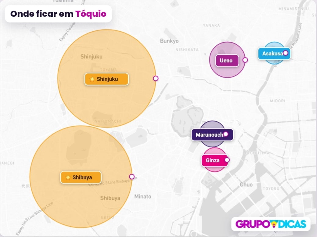 Mapa de Tóquio Mapa de Tóquio