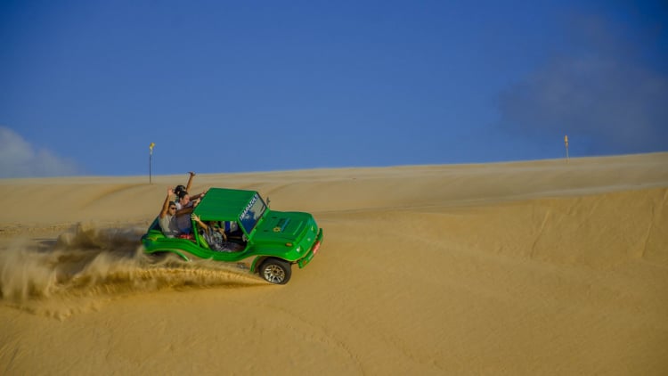 Trajeto do passeio de buggy pelo litoral norte de Natal