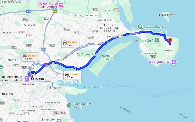 De Dublin a Howth: de carro