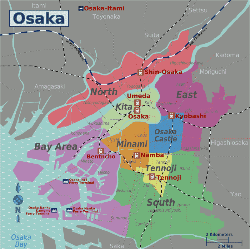 Mapa de Osaka