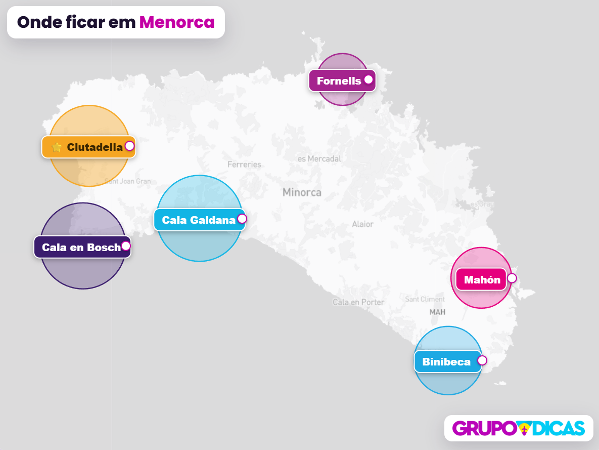 Mapa de Menorca Mapa de Menorca