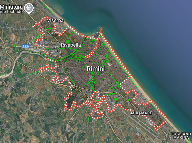 Mapa de Rimini