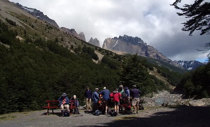 Turistas no Parque Nacional Torres del Paine