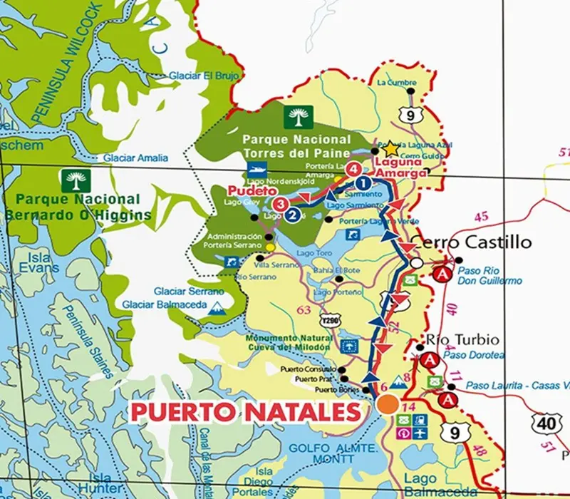 Mapa de Puerto Natales