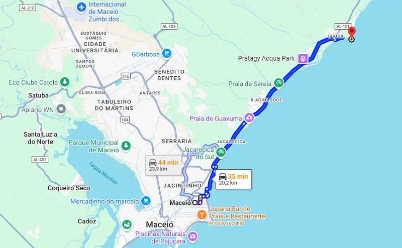 De Maceió até a praia de Ipioca