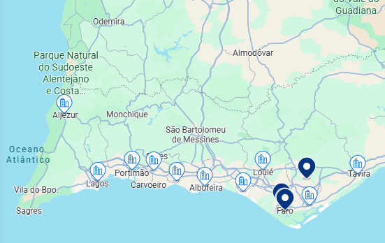 Mapa do Booking de Faro Mapa do Booking de Faro