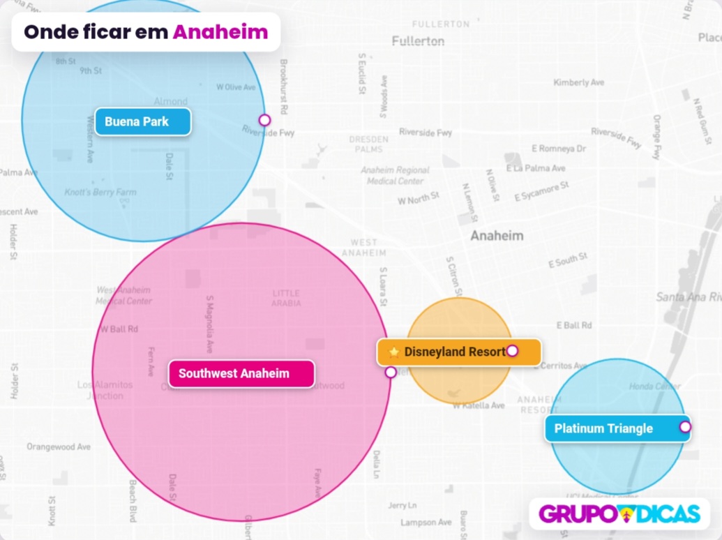 Mapa de Anaheim Mapa de Anaheim