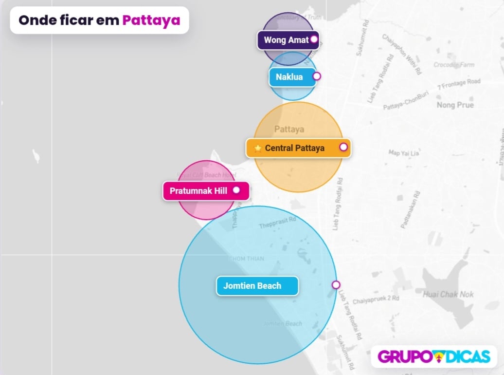 Mapa de Pattaya Mapa de Pattaya