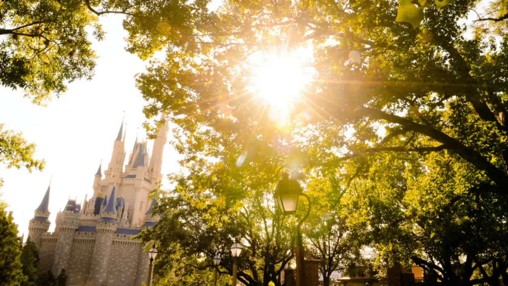 Paisagem do amanhecer no parque Magic Kingdom da Disney Orlando Paisagem do amanhecer no parque Magic Kingdom da Disney Orlando