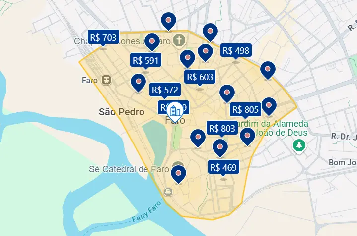 Mapa do Centro Histórico de Faro