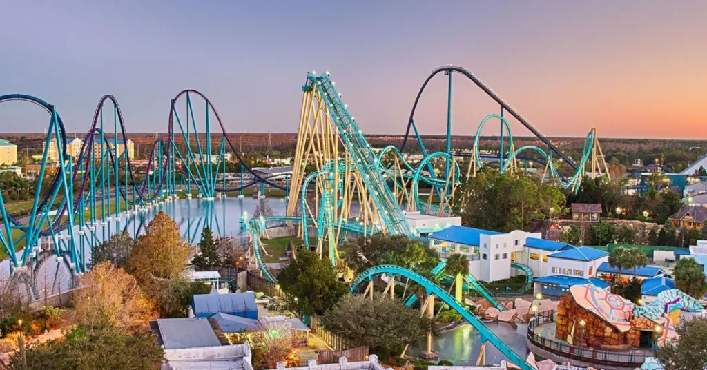 Montanhas-russas Kraken e Mako no SeaWorld em Orlando
