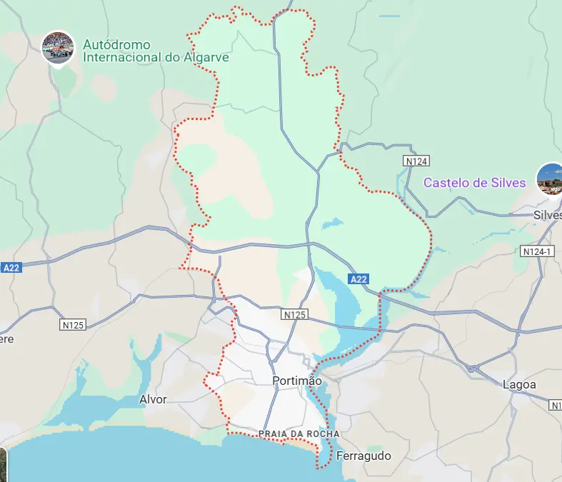Mapa em Portimão