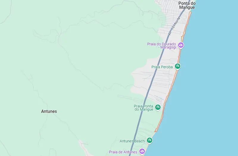 Localização da praia do Peroba