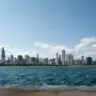 Vista do Adler Planetarium Pier em Chicago