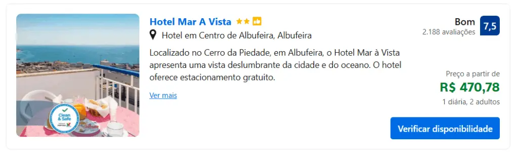 Hotel Mar à vista