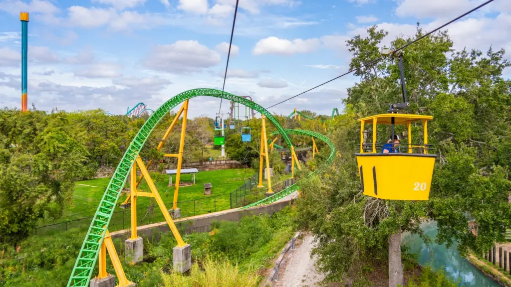 Teleférico Skyride no Busch Gardens Teleférico Skyride no Busch Gardens