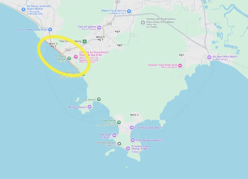 Ao Nang - Mapa