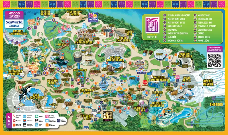Mapa do Parque SeaWorld em San Diego