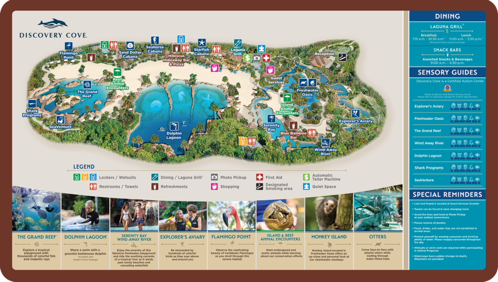 Mapa Discovery Cove em Orlando