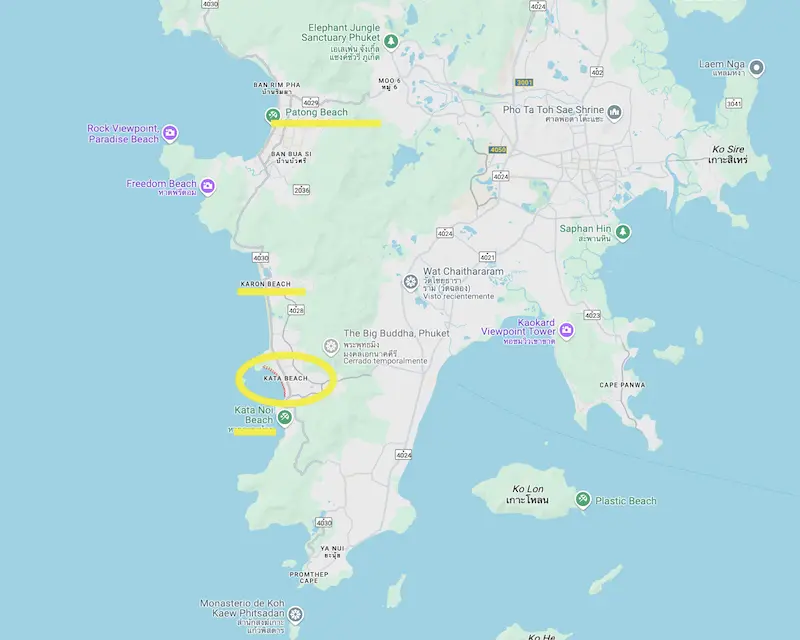 Mapa de Kata Beach