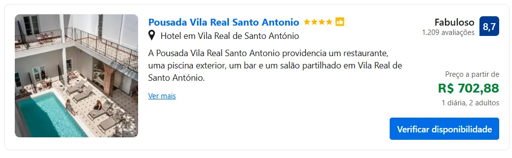 Hospedagens na Vila Real