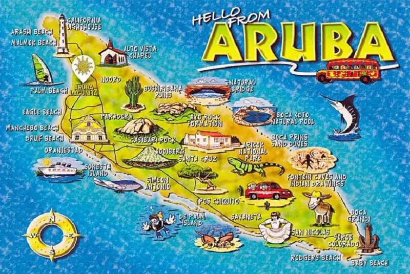 Mapa de Aruba Mapa de Aruba