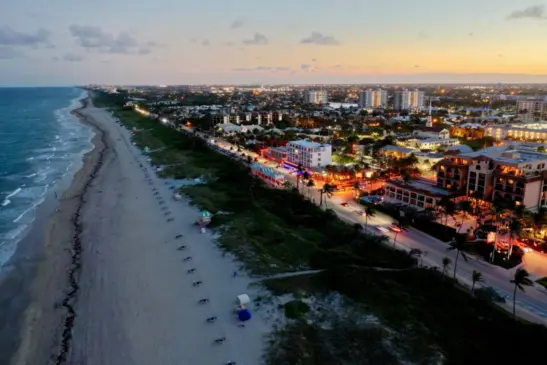 Paisagem do anoitecerem Miami