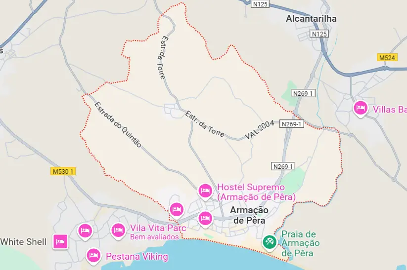 Mapa de Armação de Pêra Mapa de Armação de Pêra