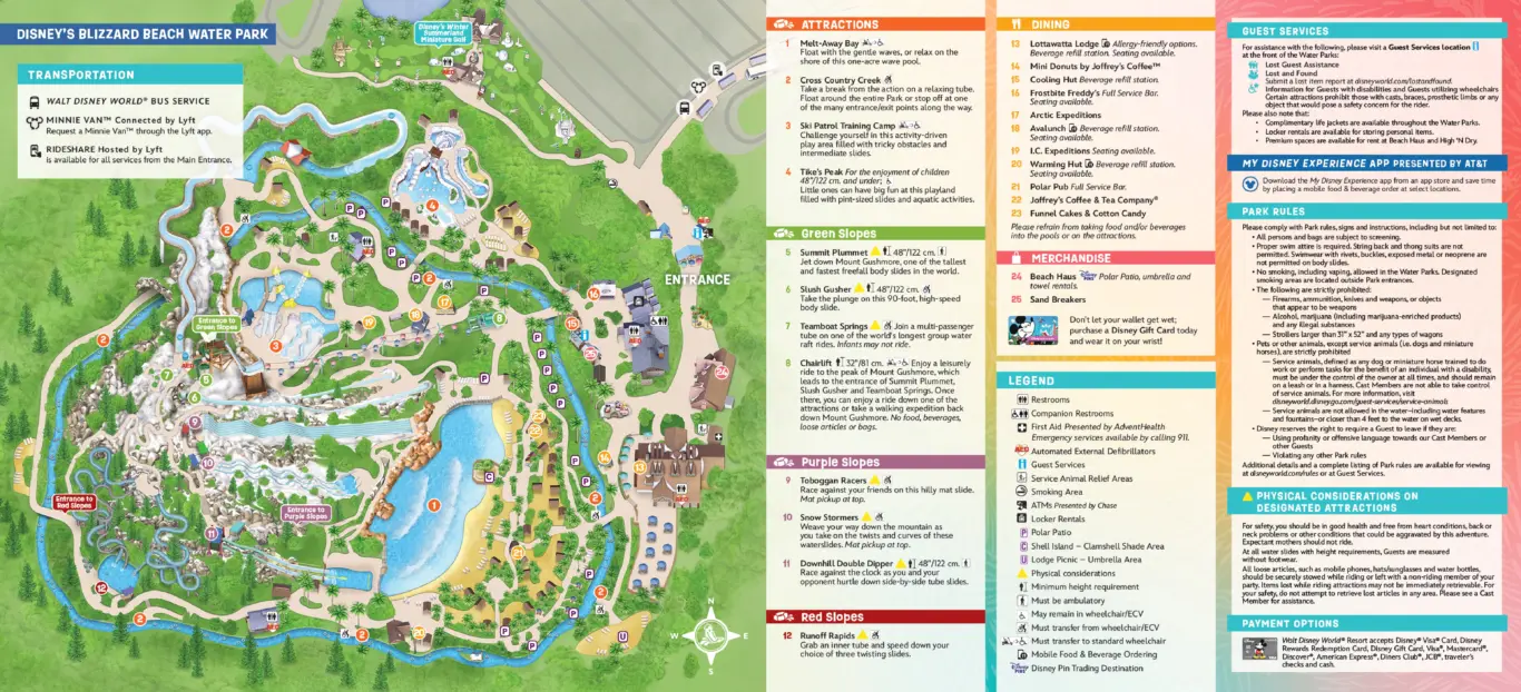 Mapa Disney Blizzard Beach em Orlando