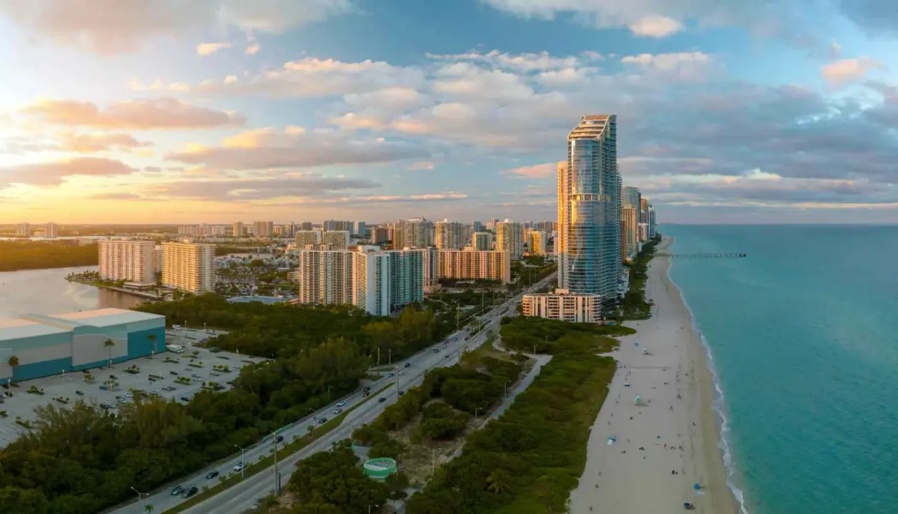 Paisagem do entardecer em Miami Paisagem do entardecer em Miami