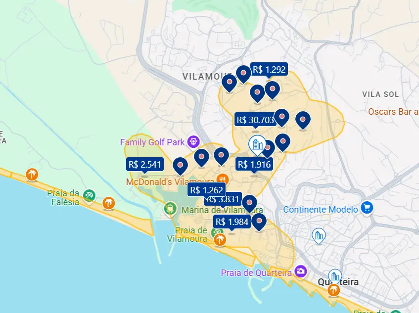 Mapa de Vilamoura Mapa de Vilamoura