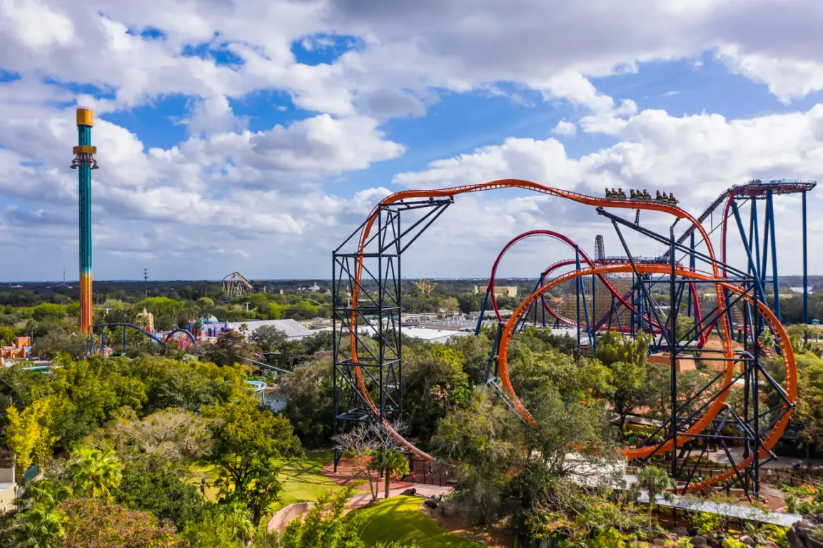 Vista das atrações do Busch Gardens Tampa Bay